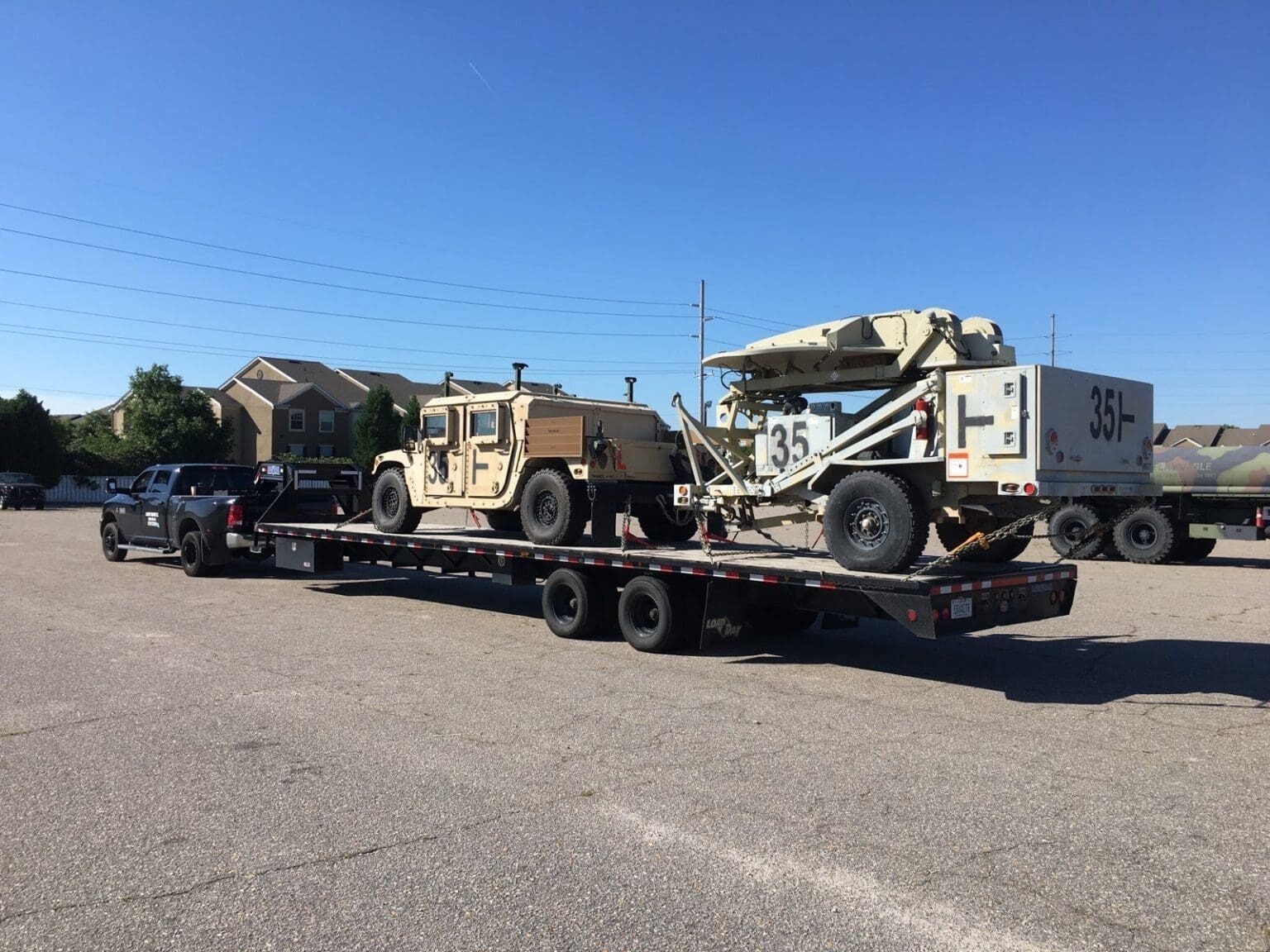 Hotshot Trailer Carrying Equipment